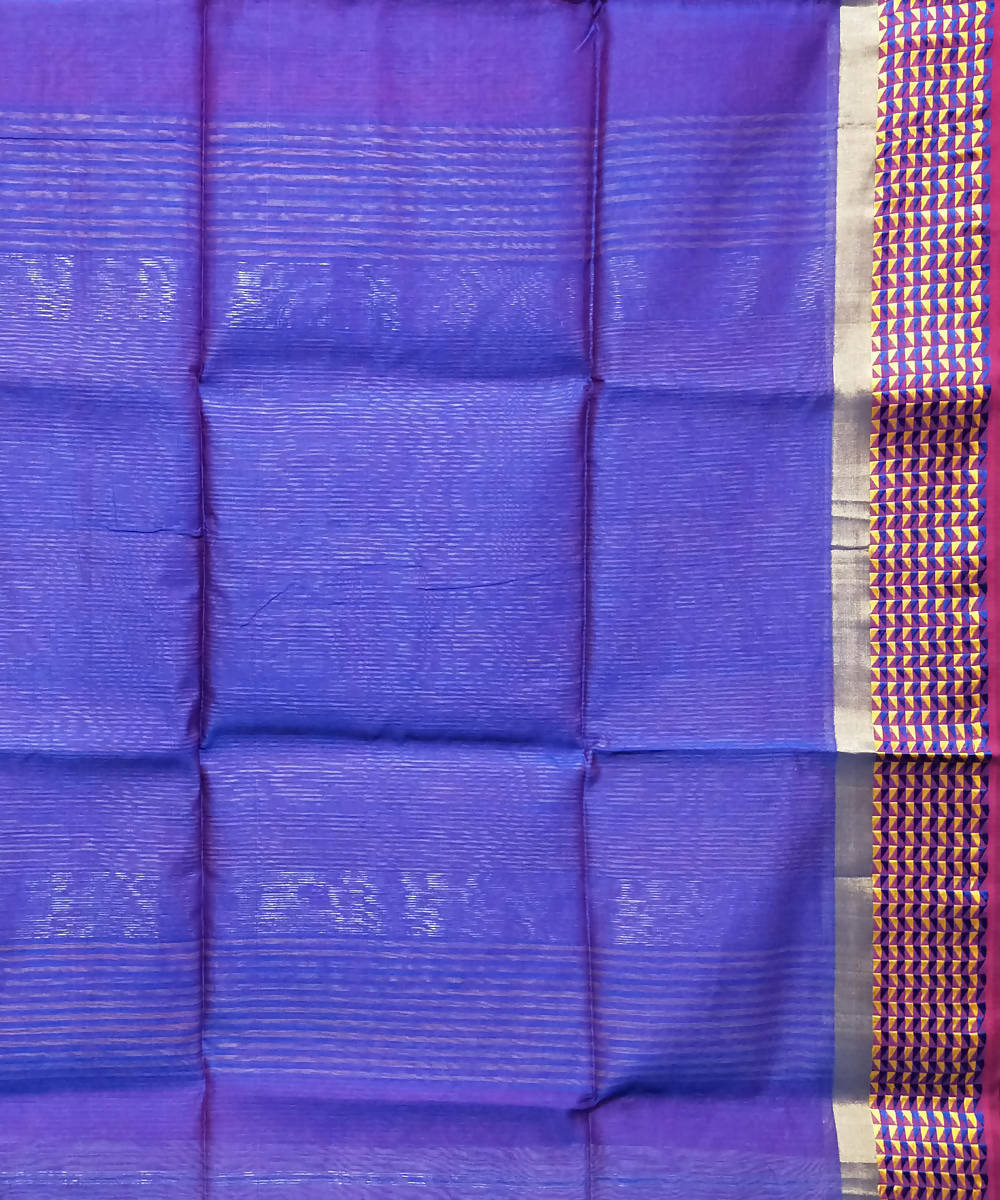 Pink grey handwoven cotton silk maheshwari saree