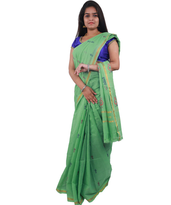 Light green colour uppada handloom cotton saree