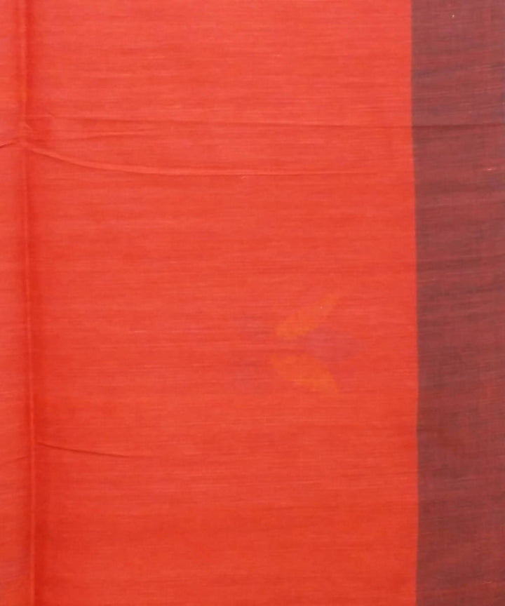 Red Handloom Handspun Cotton Saree