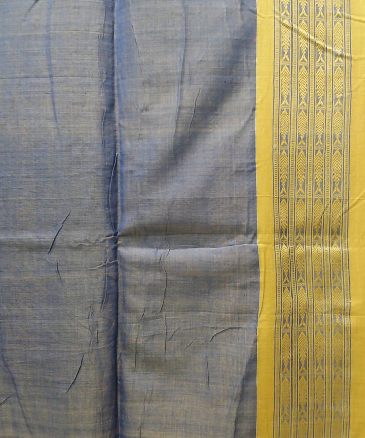 Bengal handspun cotton handwoven navy saree