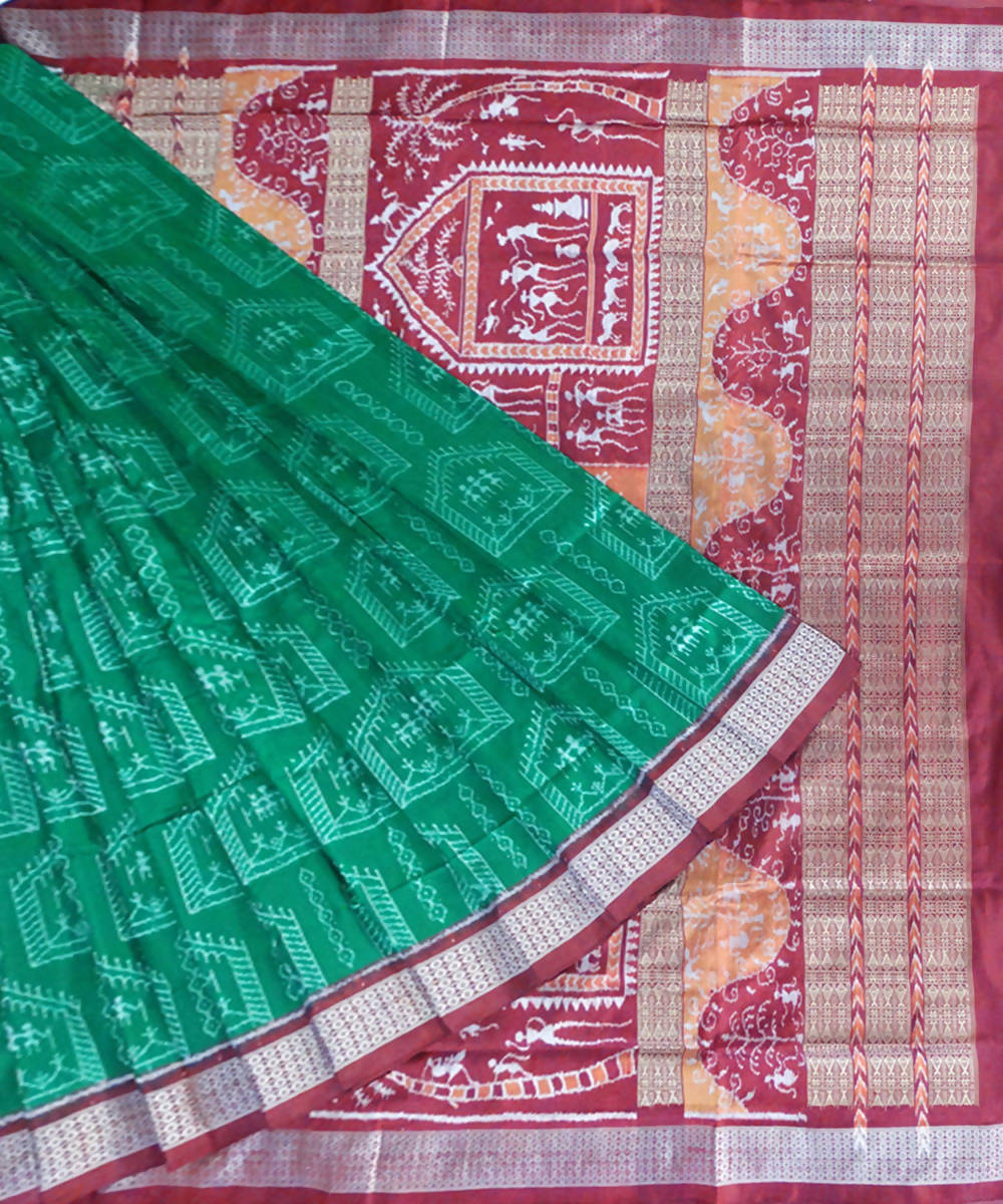 green purple handloom Sambalpuri silk Saree