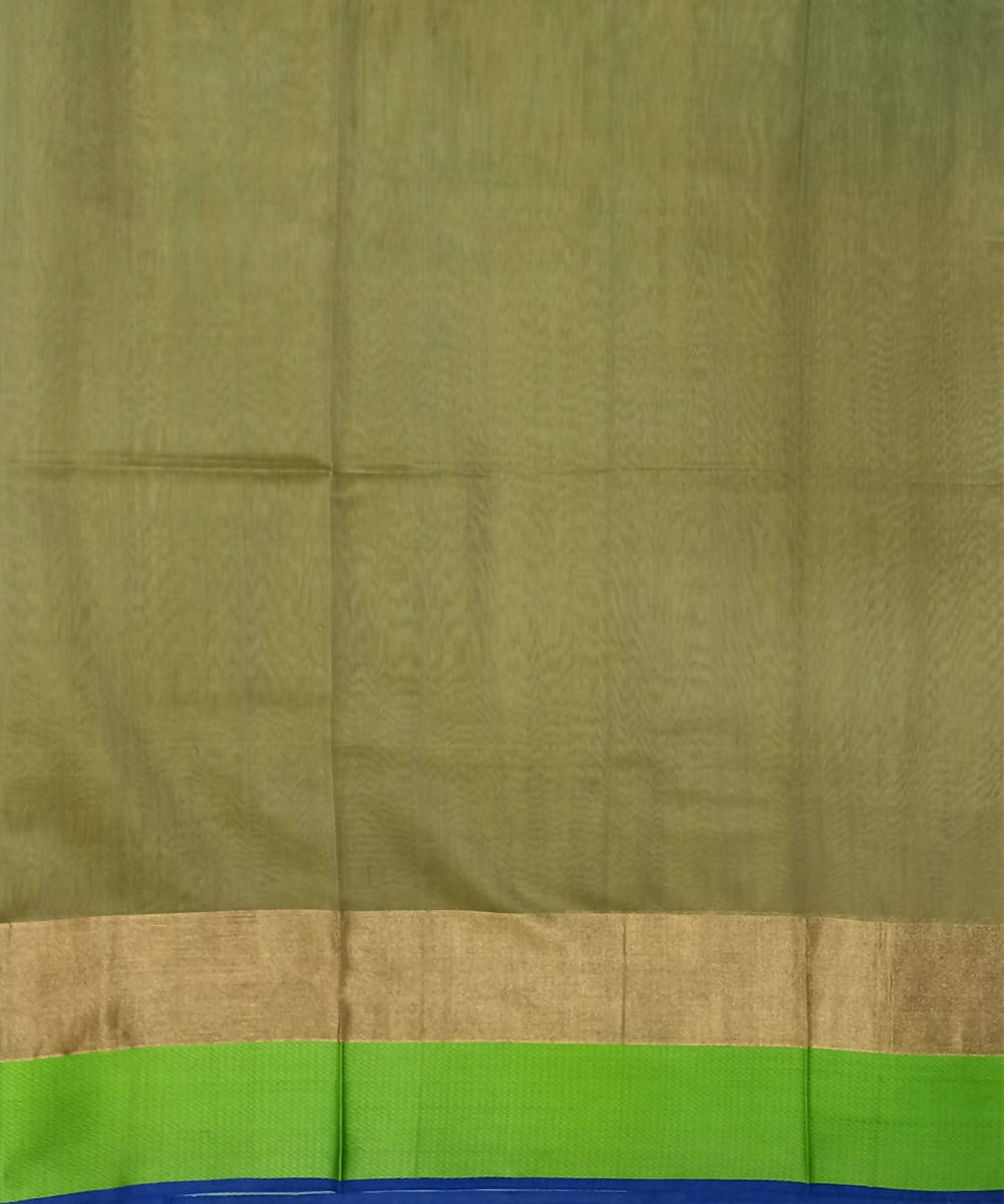 Maheshwari Flaxen Yellow Handloom Cotton Silk Saree
