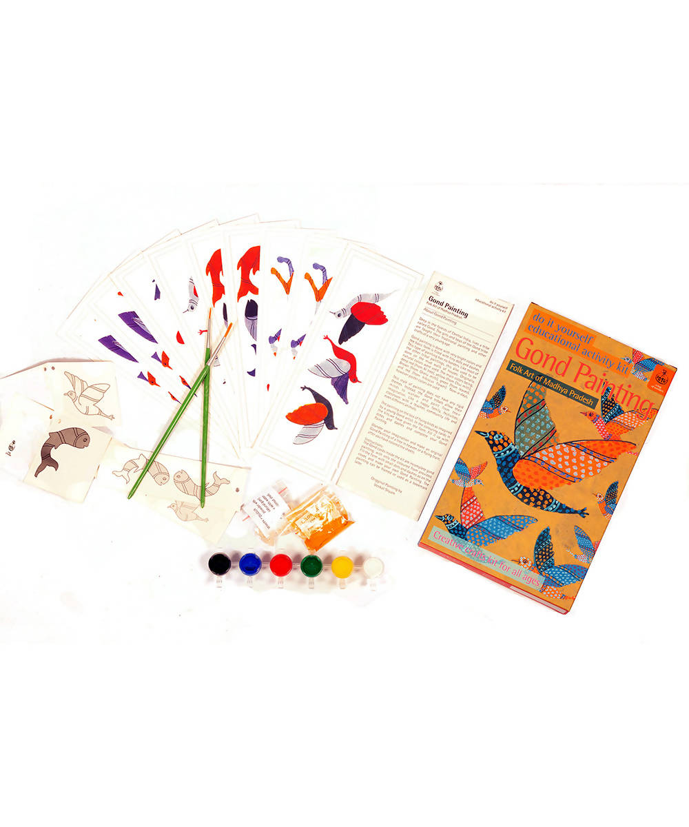 Handmade DIY Educational Colouring Kit Gond Painting of Madhya Pradesh