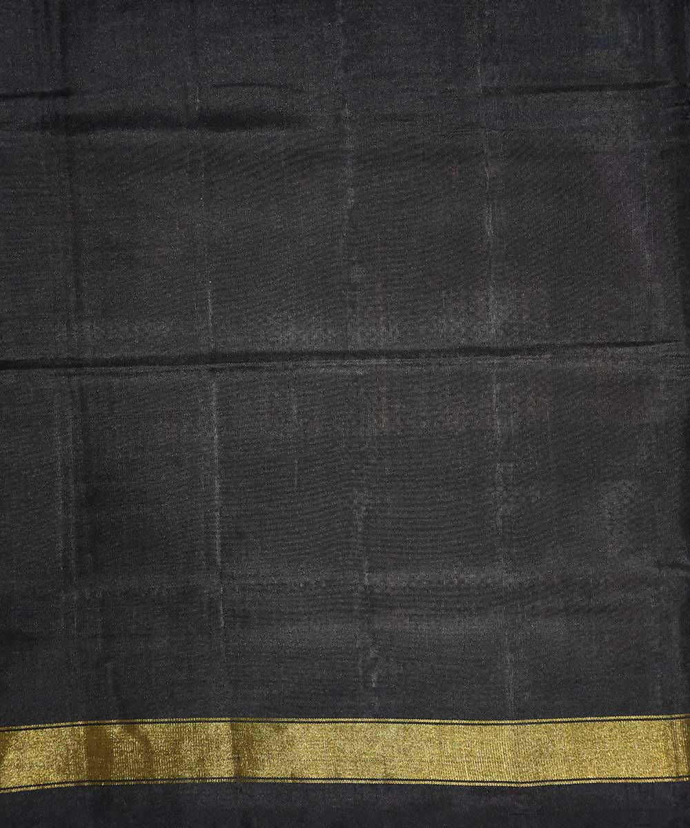 Grey black handwoven patola silk saree