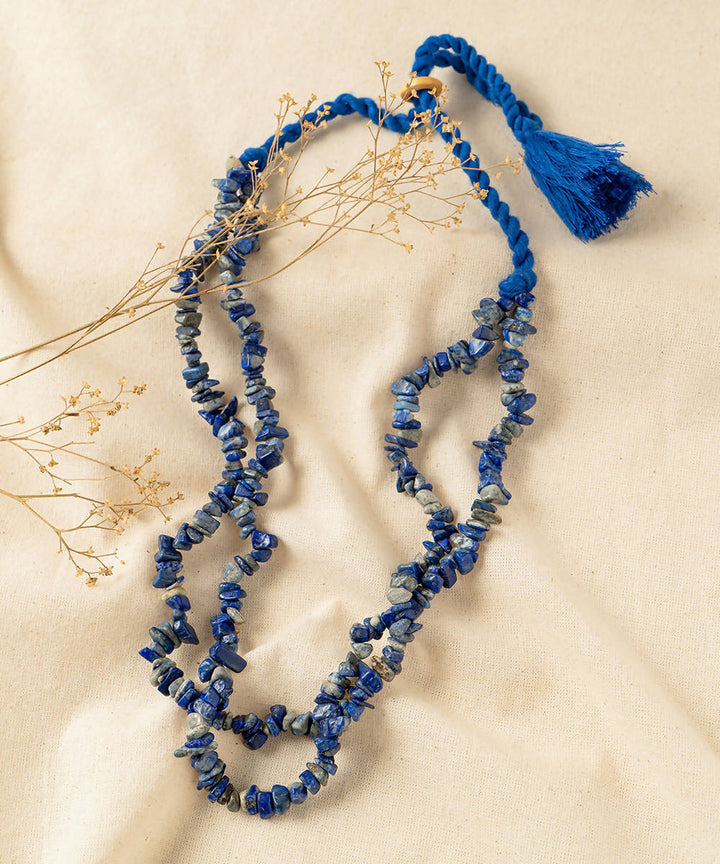 handcrafted lapis blue gemstone necklace