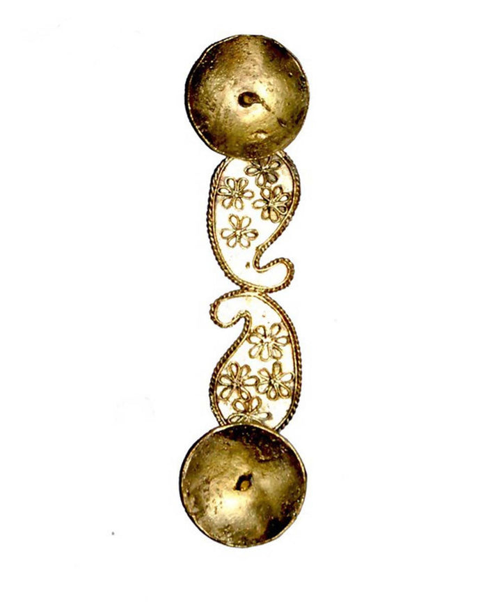 Dhokra brass handcrafted linear paisley candle stand
