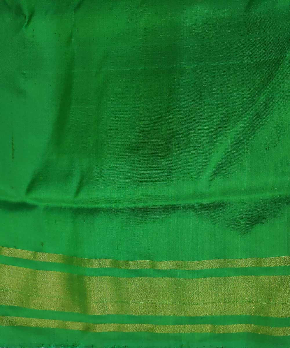 Mustard yellow green handloom silk pochampally ikat saree