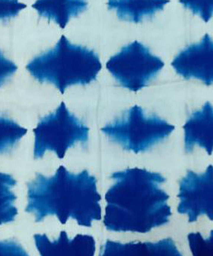 Blue handwoven tie dye cotton waffle weave towel