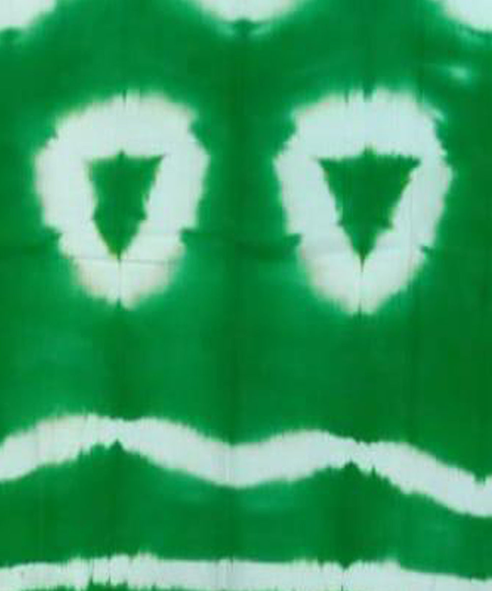 Green handwoven tie dye cotton waffle weave towel