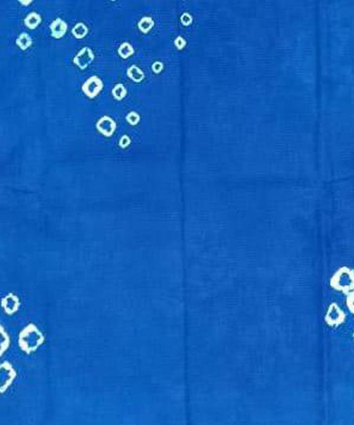 Blue hand woven tie dye cotton waffle weave towel
