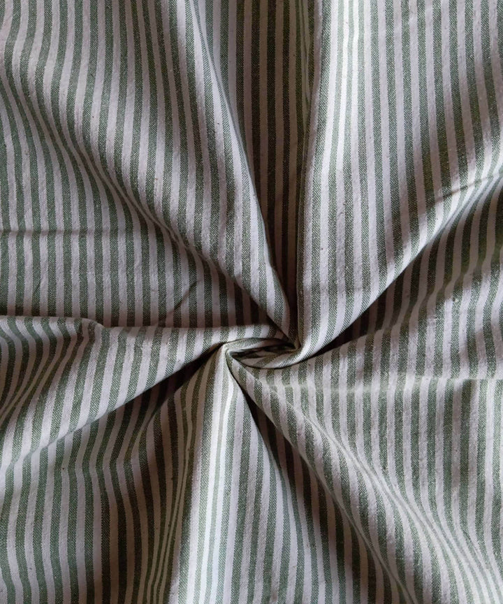 green white stripe handspun handwoven cotton kurta fabric (2.5m per qty)