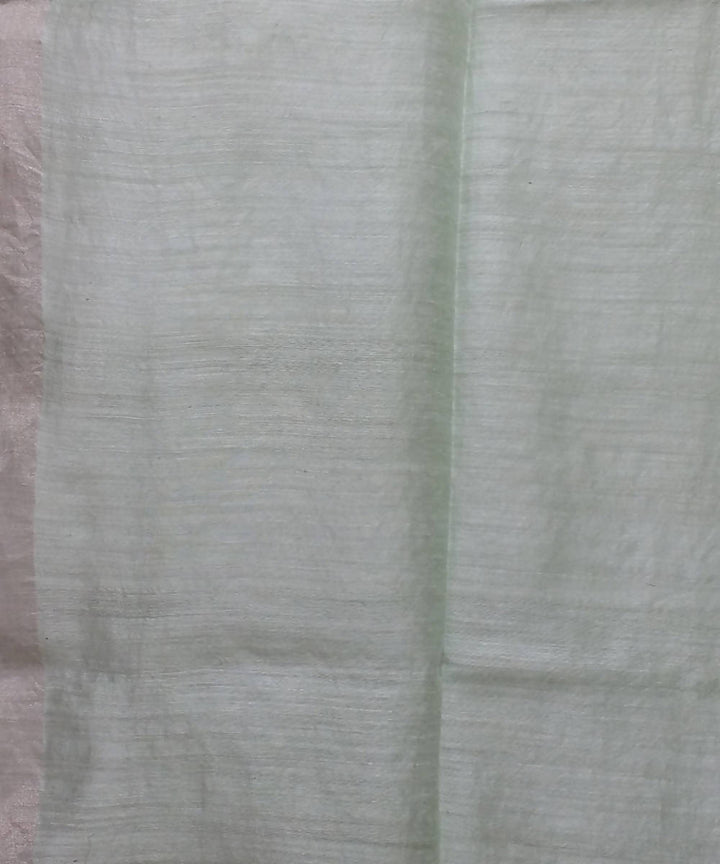 Bengal Light Olive Handloom Sequin Silk Saree