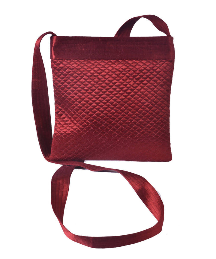 Mashroo hand embroidery maroon cross body sling bag