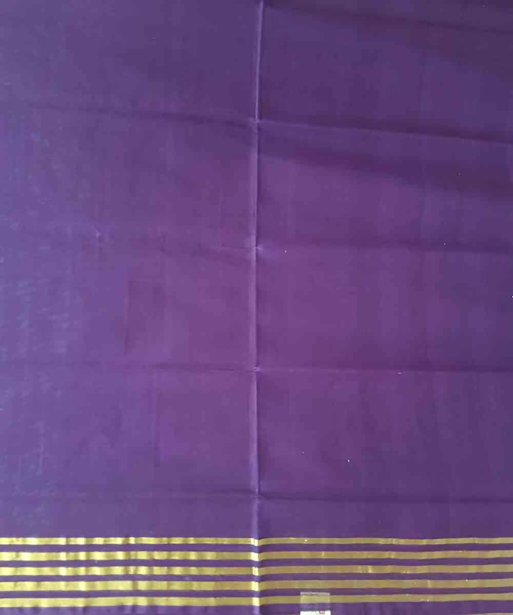 Dark maroon purple venkatagiri handwoven cotton saree