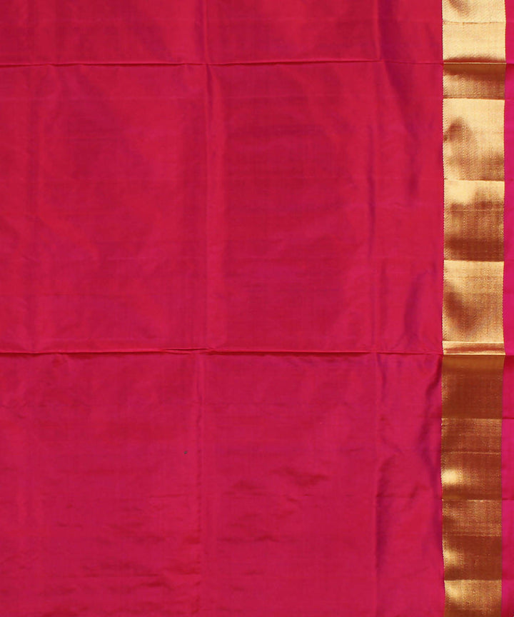 Blue Pink Karnataka Handloom Silk Saree