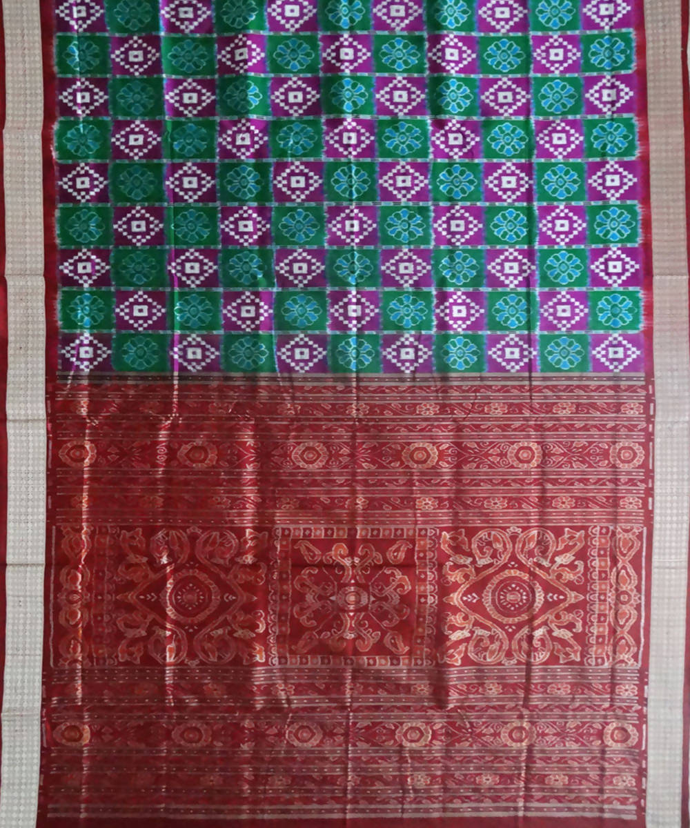Green Sambalpuri Ikat Silk Handloom Saree