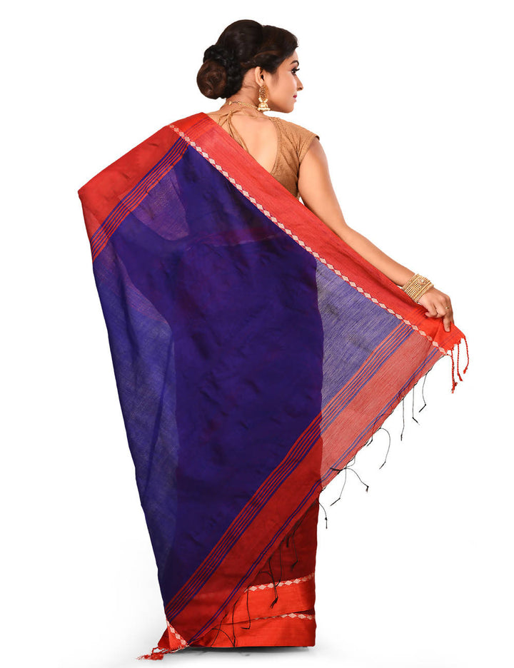 Bengal Red Handwoven cotton silk saree