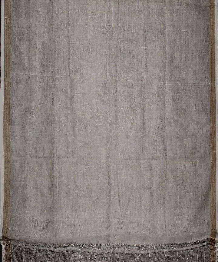 White cotton silk handloom saree