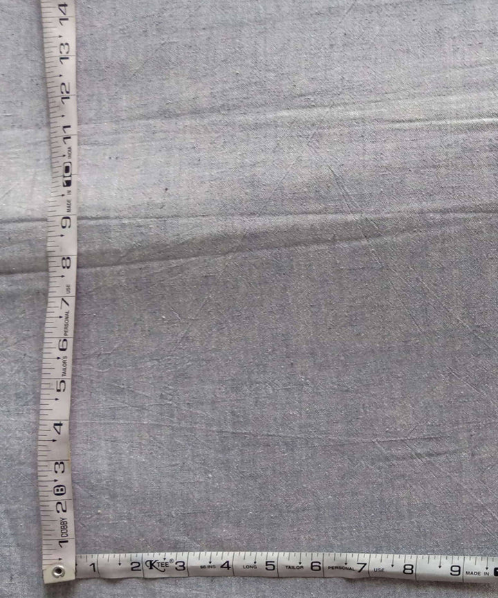 2.5m grey white yarn dyed handspun handwoven cotton kurta fabric