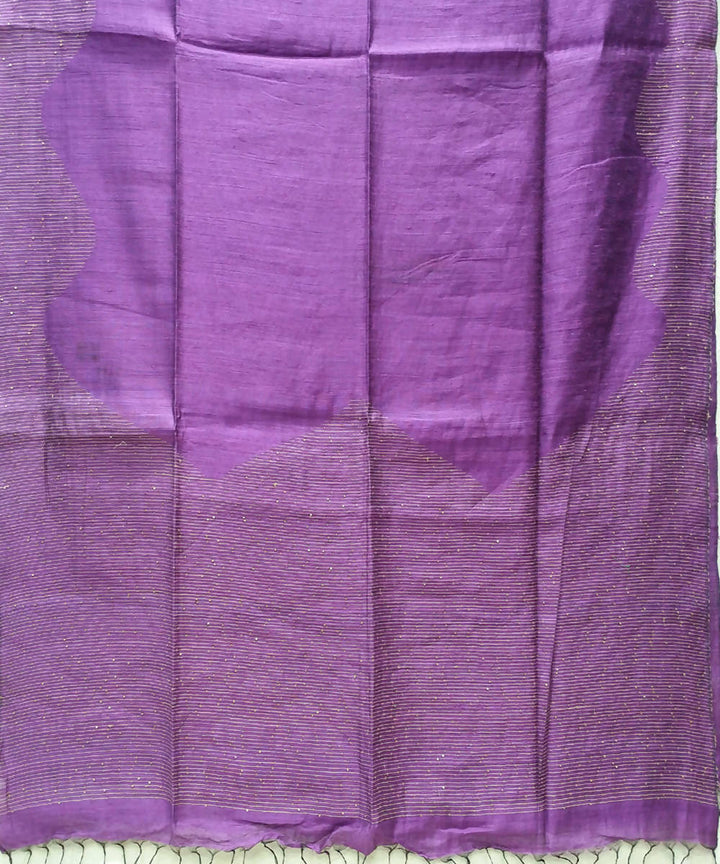 Handwoven bengal jamdani silk lavender purple saree