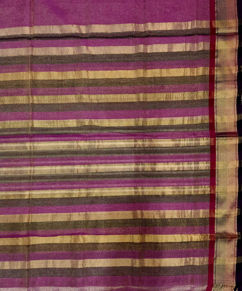 Maheshwari Lilac Purple Handloom Cotton Silk Saree