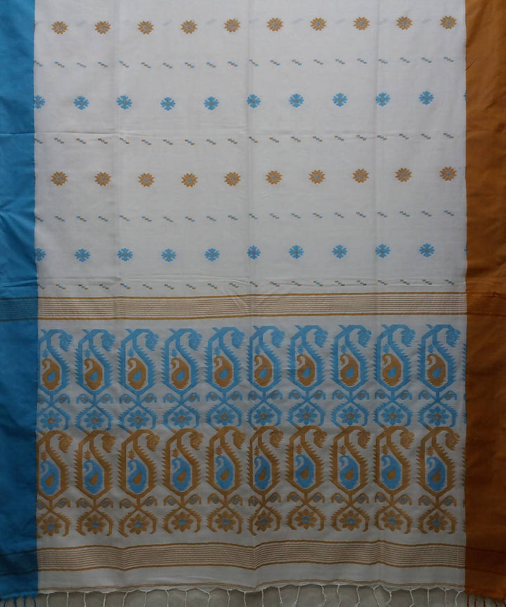 Bengal White Cotton Handloom Saree