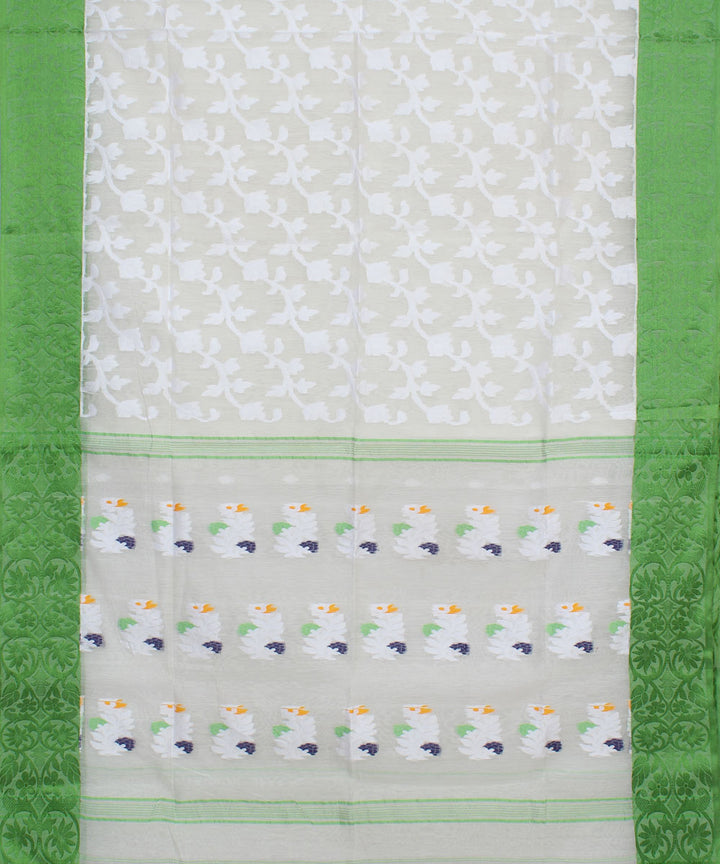 White Handwoven Bengal Saree