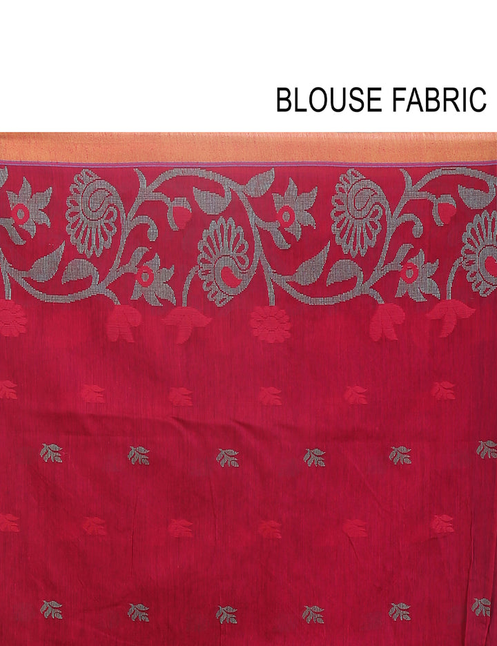 Blue and pink handloom art silk and cotton bengal saree