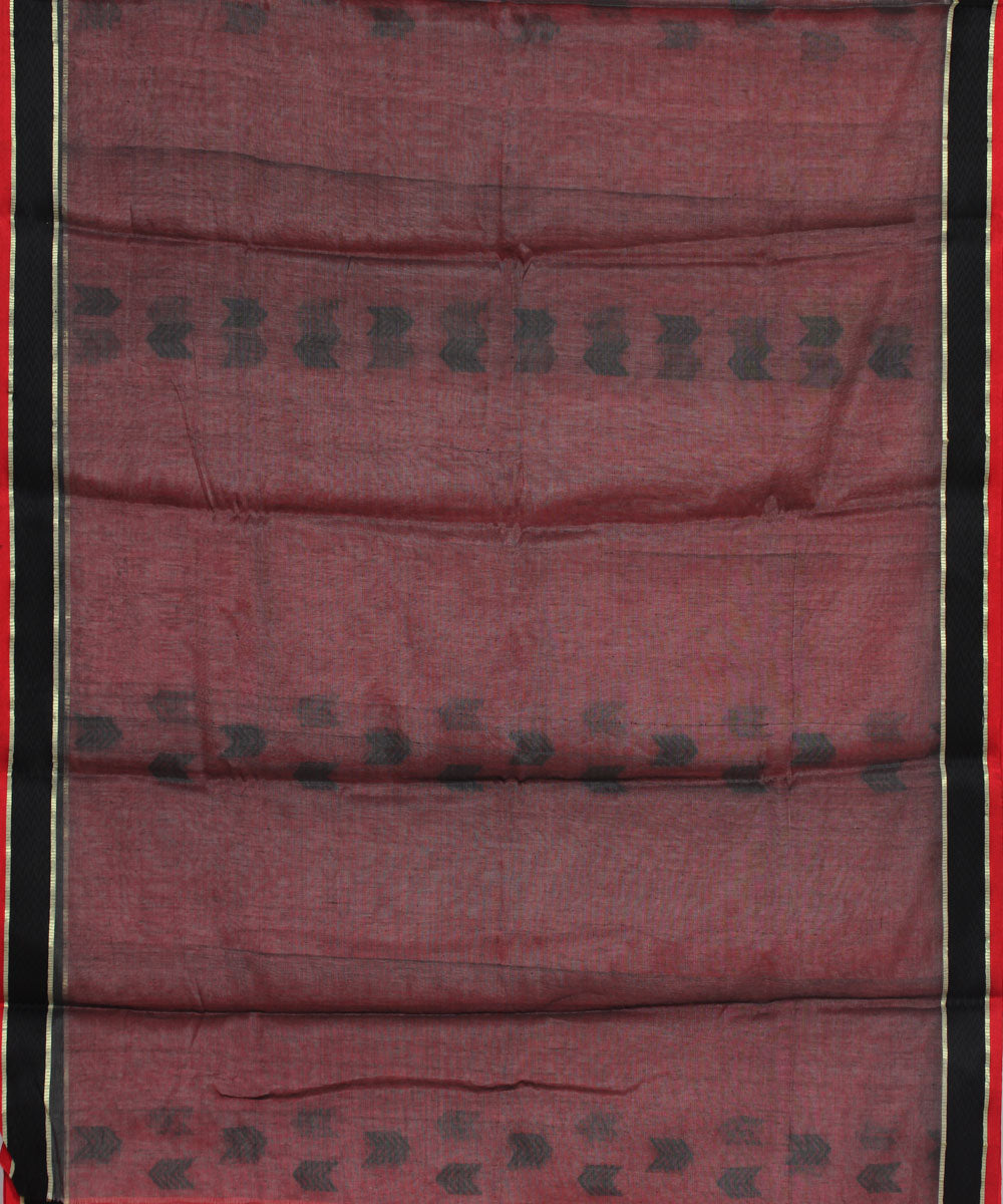 Bengal Handwoven Light Red Cotton Saree