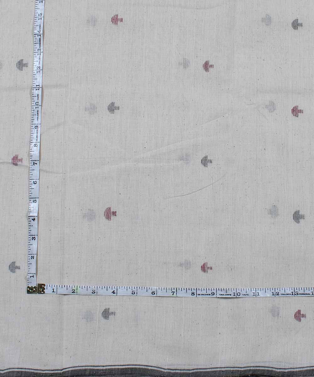 1.28m off white abstract motif handloom fabric