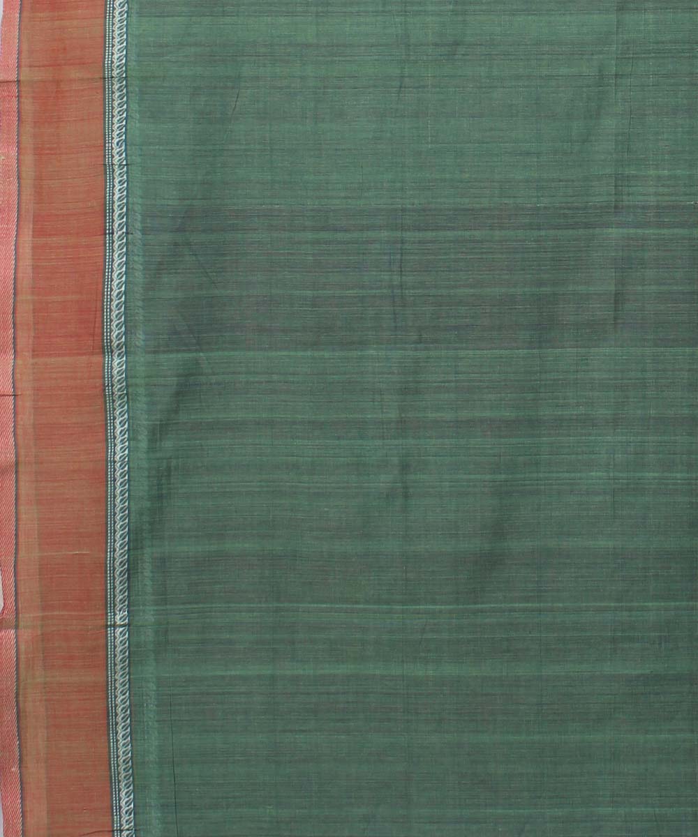 Magenta green handwoven cotton saree