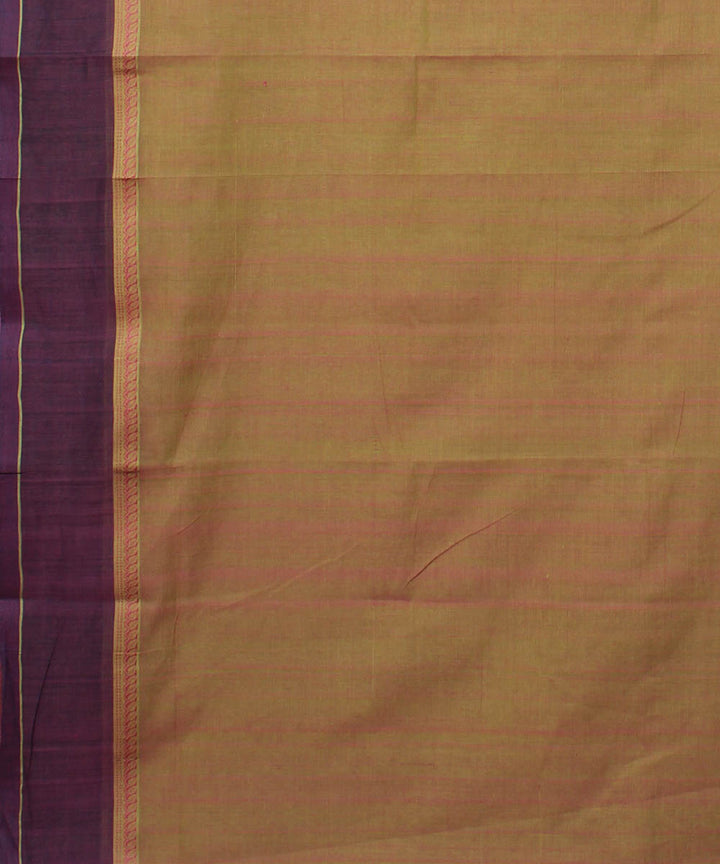 Lime green pink handwoven cotton saree