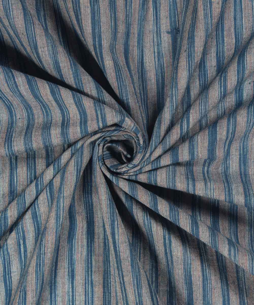 0.65m Brown and Blue Green Handloom Cotton Fabric