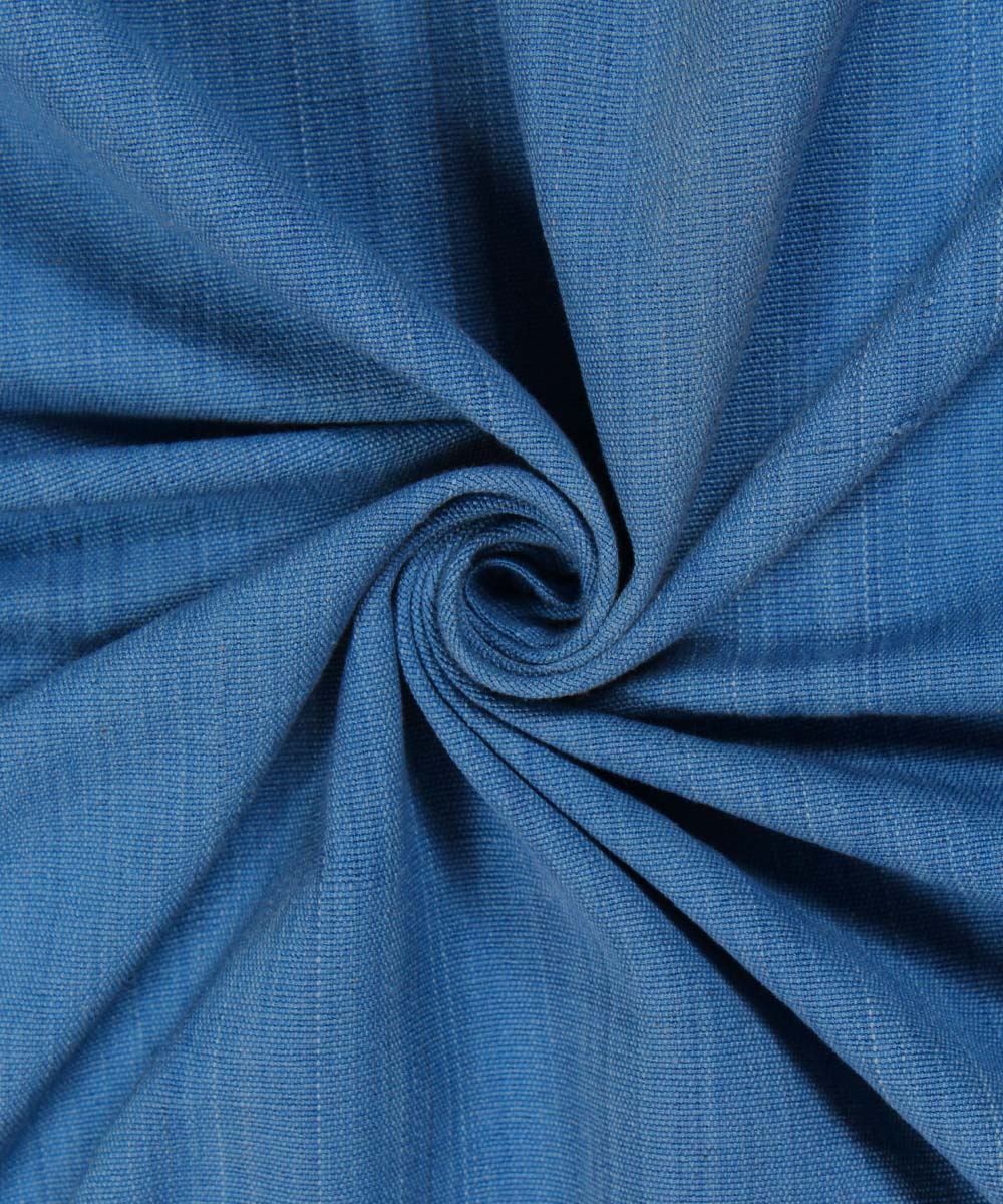 0.7m Blue Natural Dye Handloom Cotton Fabric