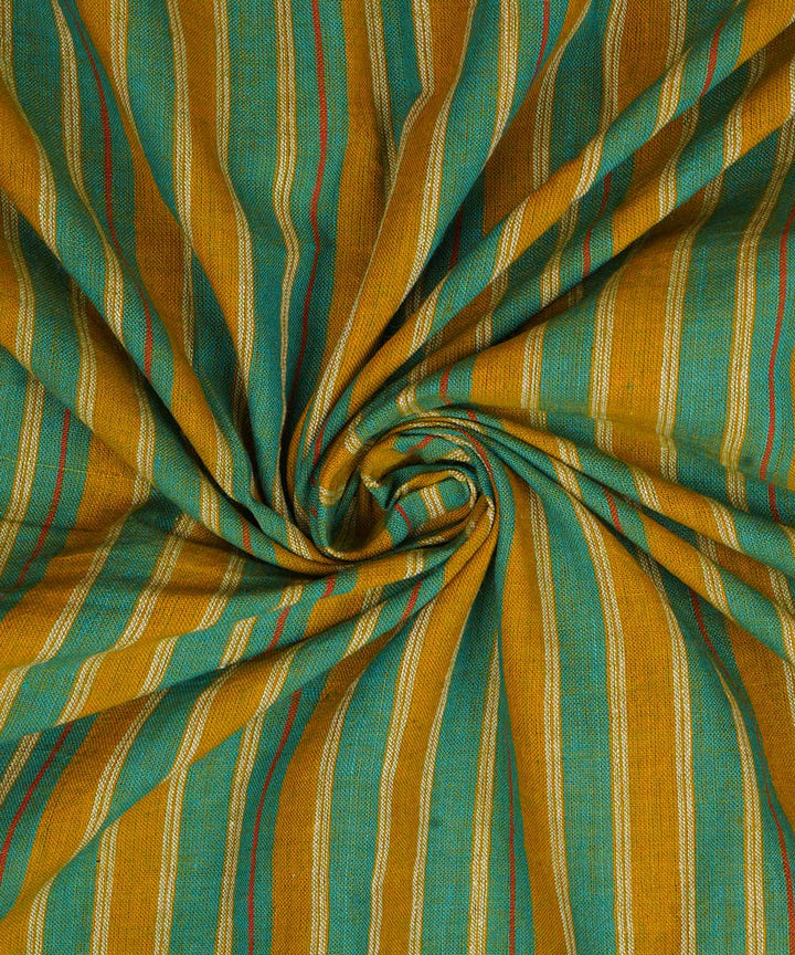 1.8m Green yellow handwoven stripe cotton fabric