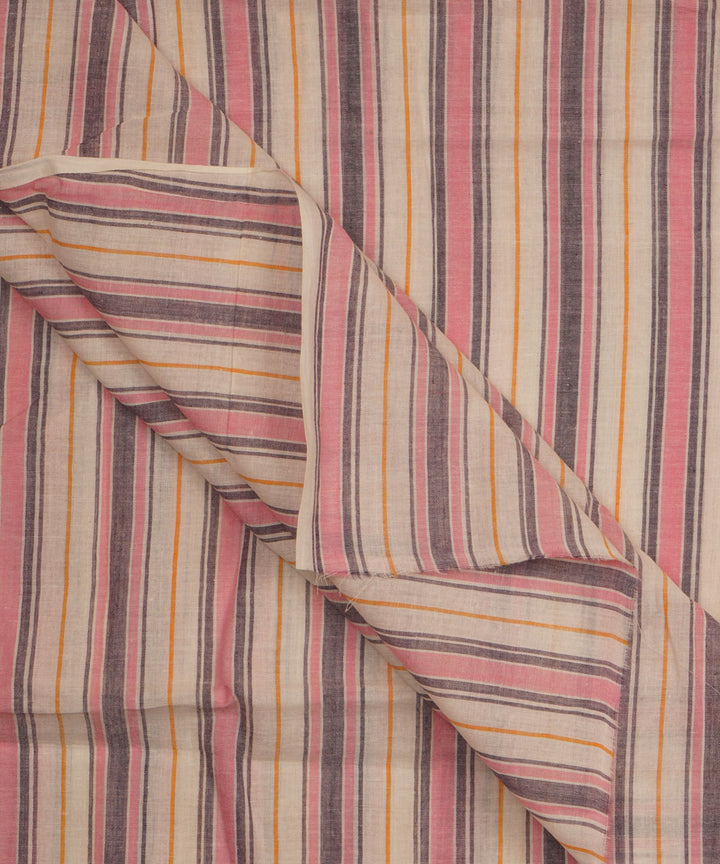 Multicolour stripes handspun handwoven bengal cotton fabric