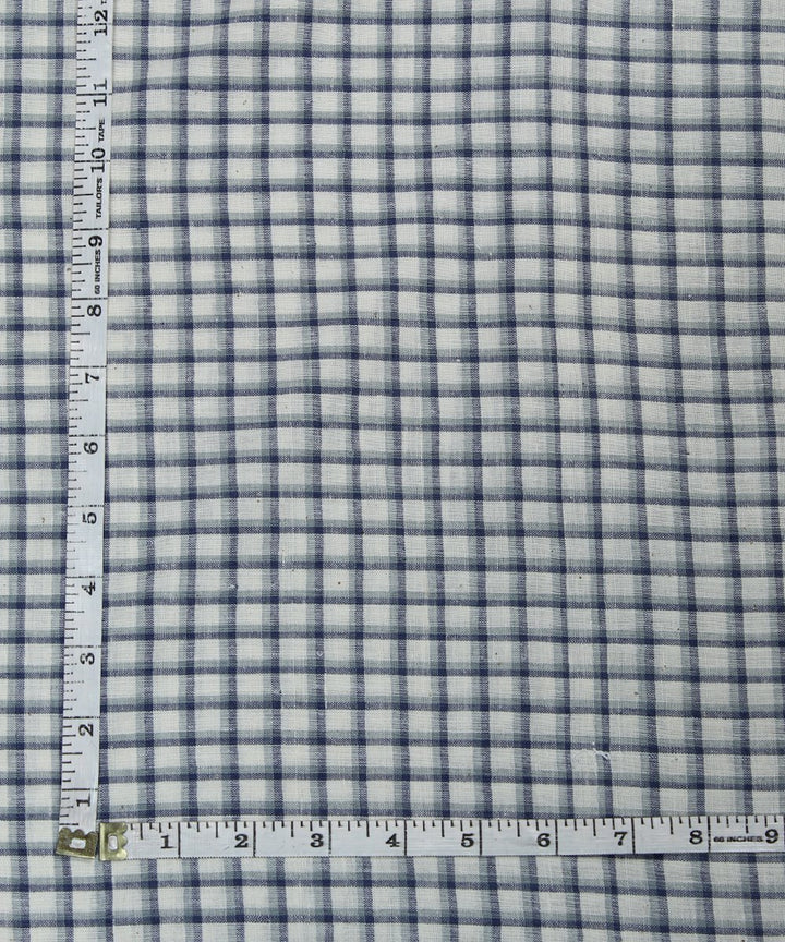 1m indigo checks handloom handspun cotton fabric
