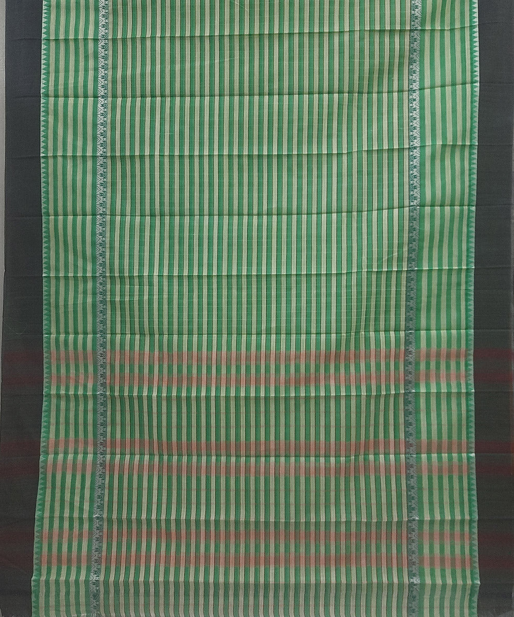 Cyan green handwoven cotton narayanpet saree