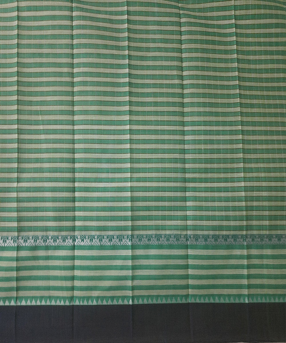 Cyan green handwoven cotton narayanpet saree