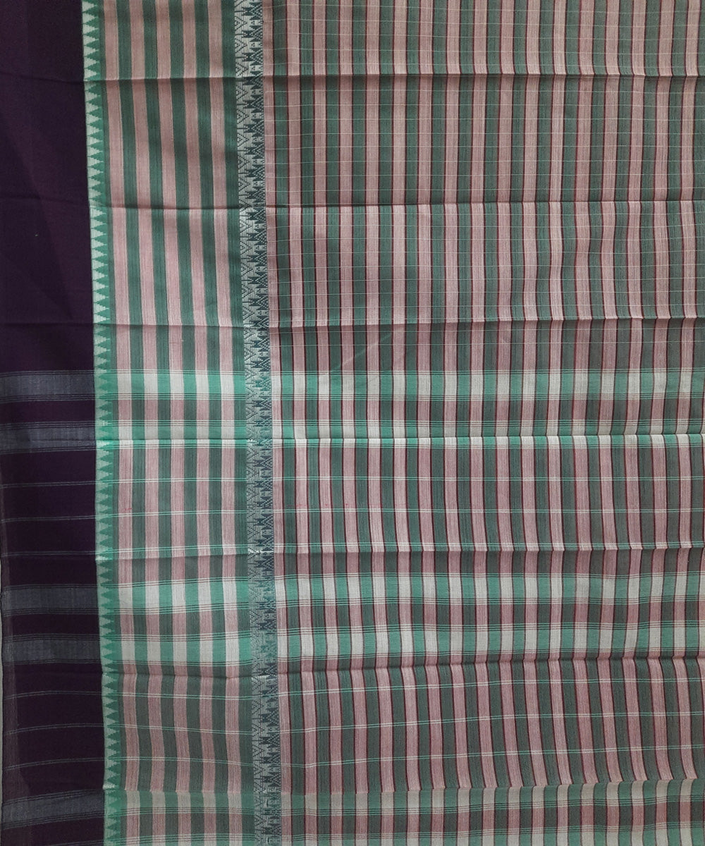 Multicolour handwoven cotton narayanpet saree