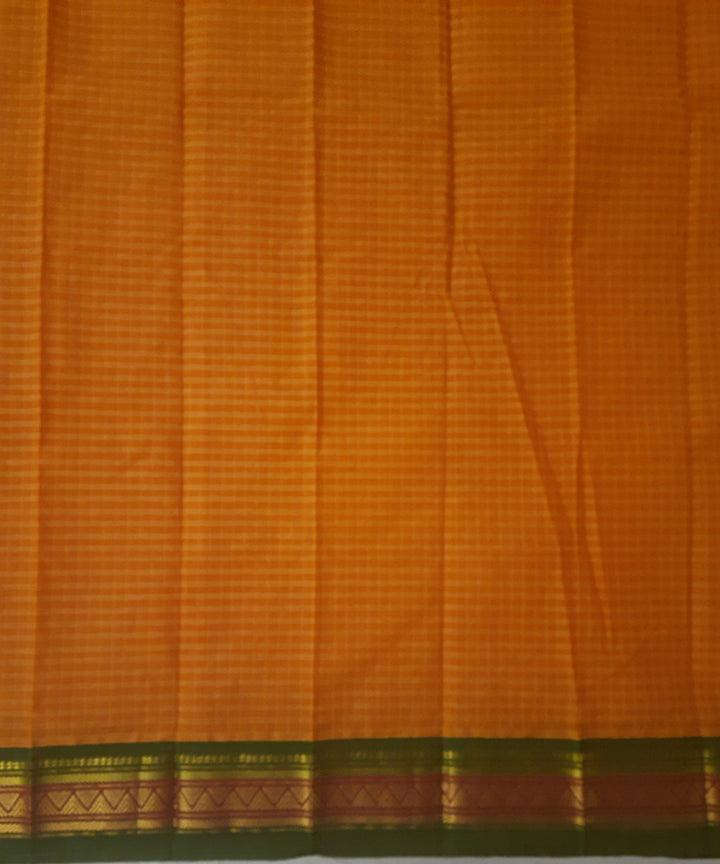 Yellow green handloom cotton narayanpet saree