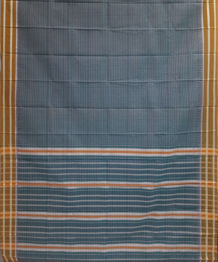 Navy blue handwoven cotton narayanpet saree