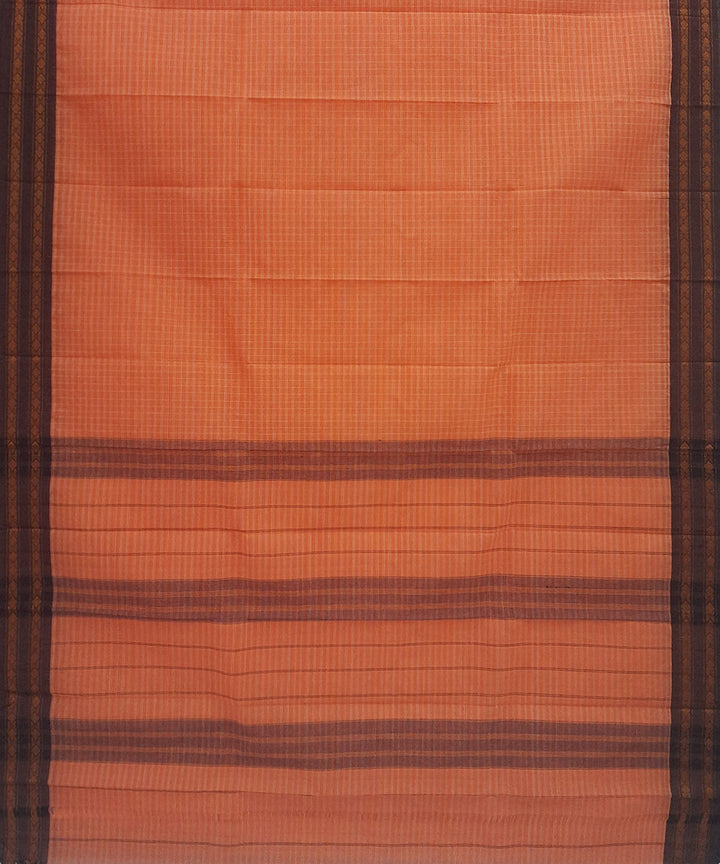 Orange handwoven cotton narayanpet saree