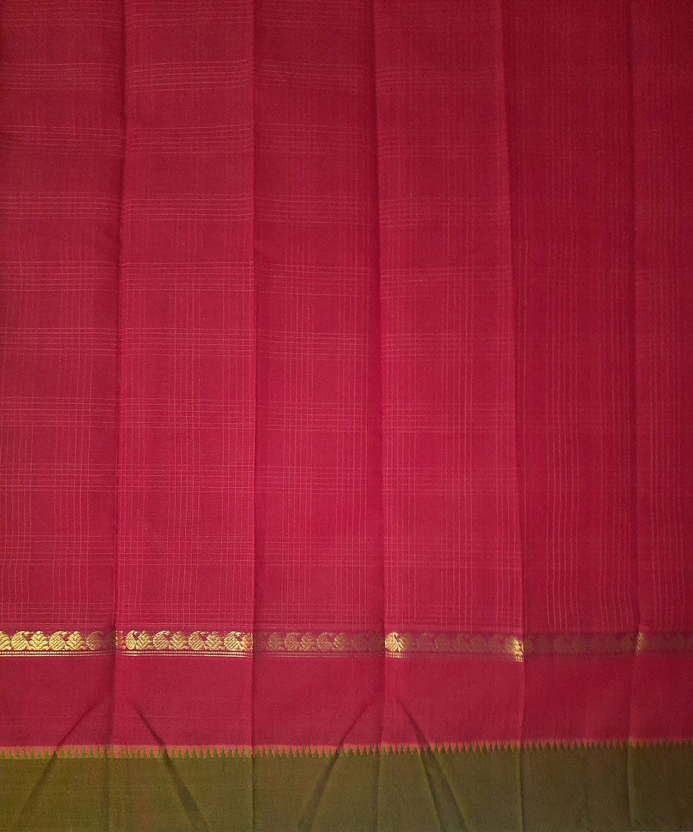 Red handwoven cotton narayanpet saree