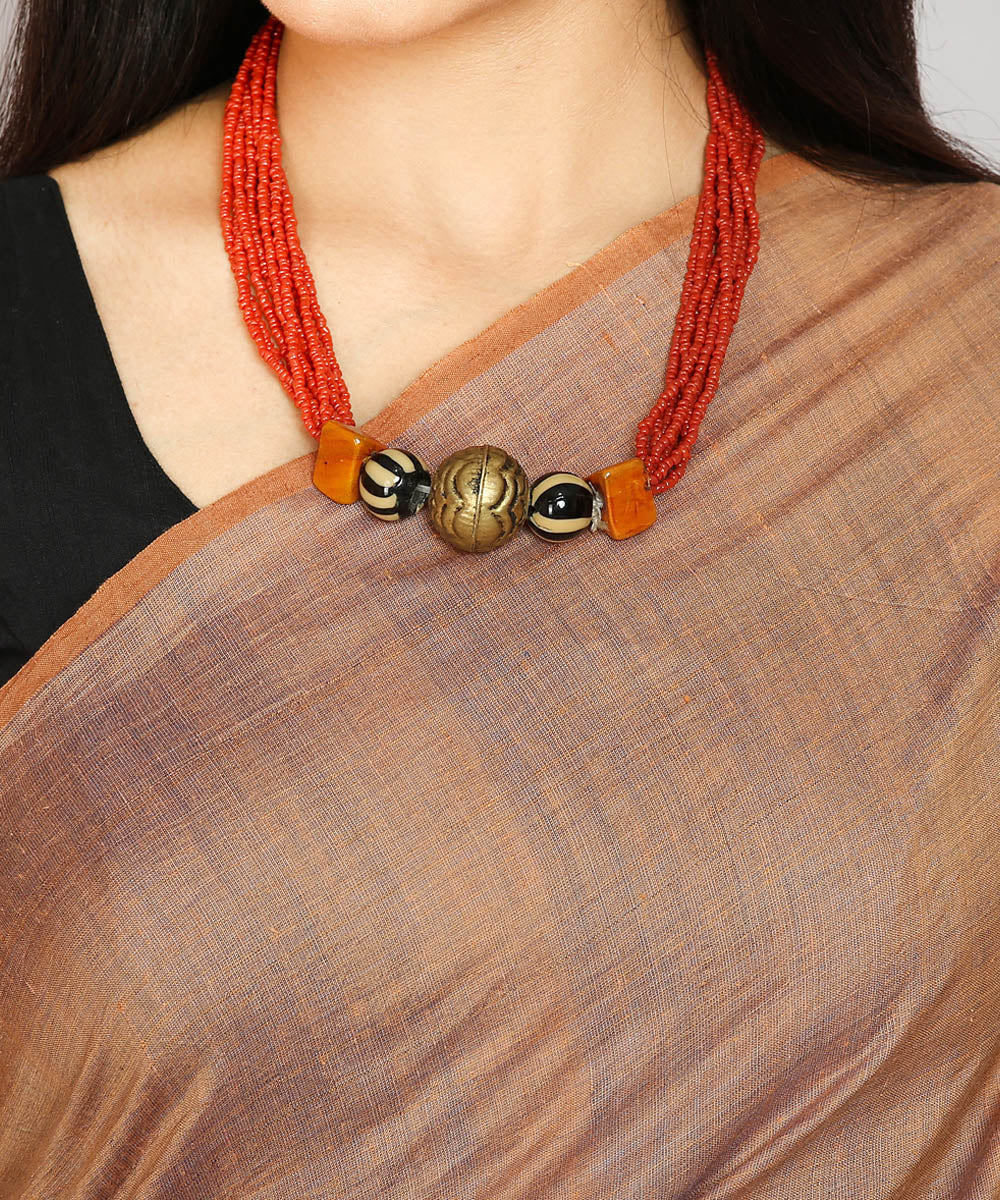 Kiara crafts light brown handwoven tussar silk saree