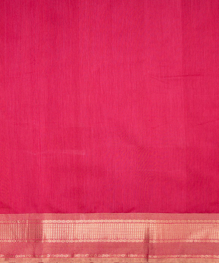 Pink gold handspun handwoven cotton silk saree