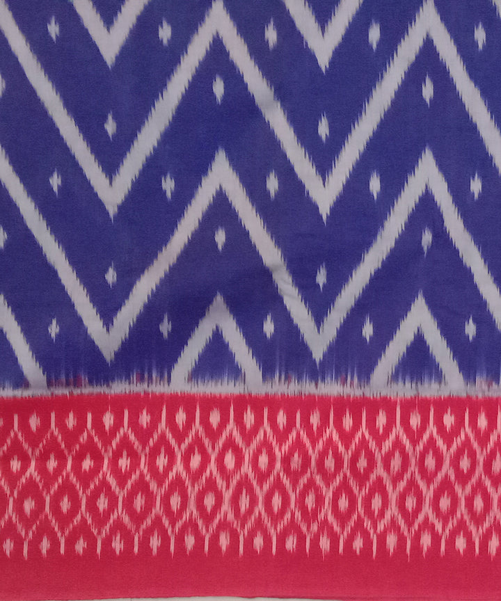 Dark blue handloom cotton pochampally ikat saree