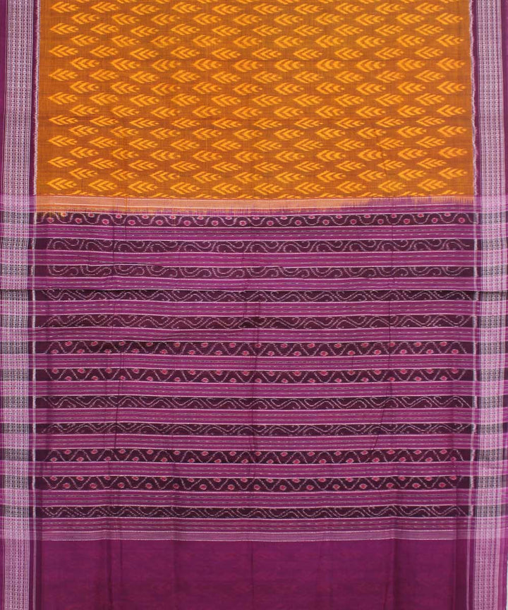 Handloom Sambalpur Orange Purple Cotton Saree
