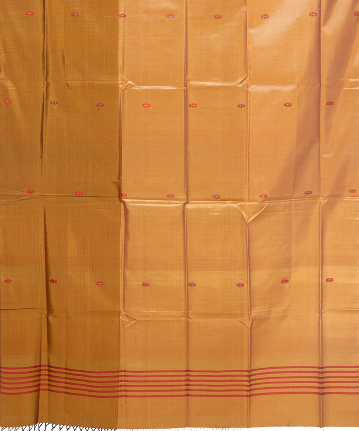 Golden yellow handwoven silk baluchari dupatta