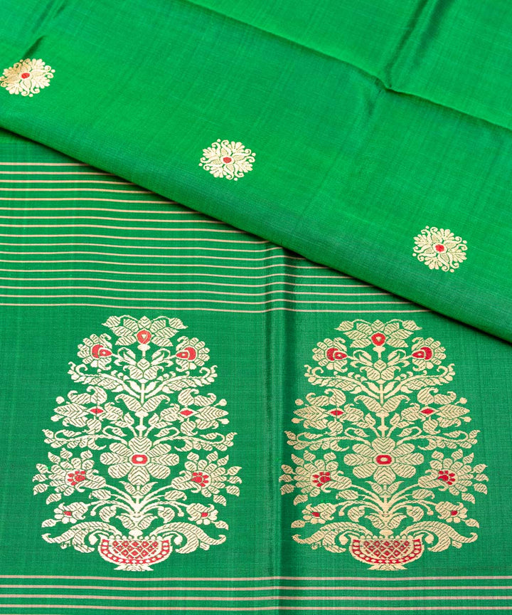 Green handwoven silk baluchari dupatta